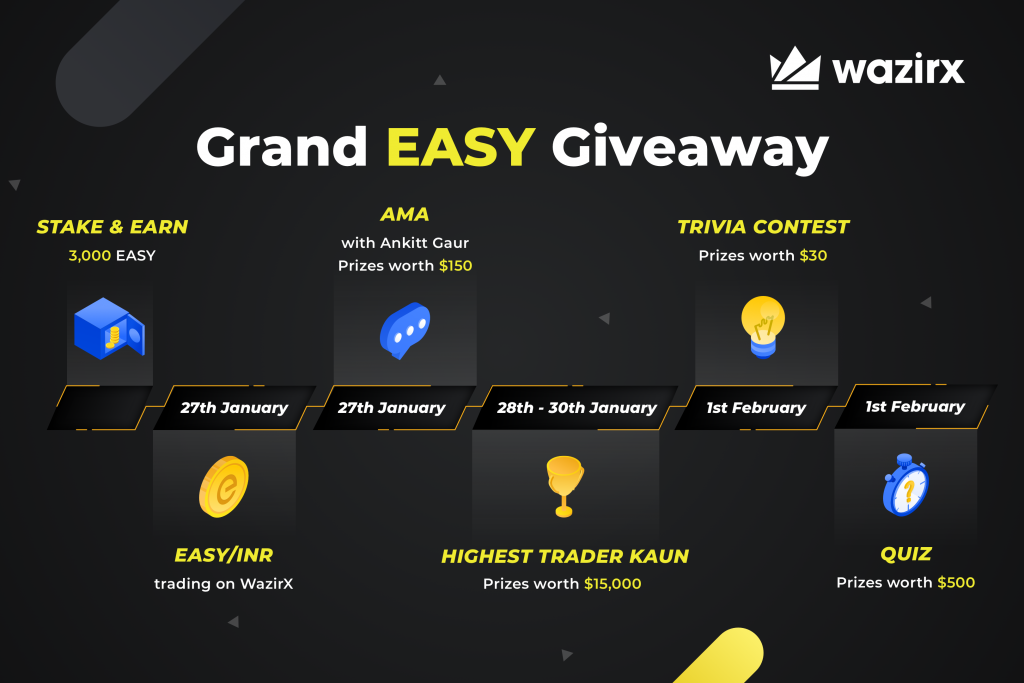 EasyFi on WazirX + Grand EASY Giveaway